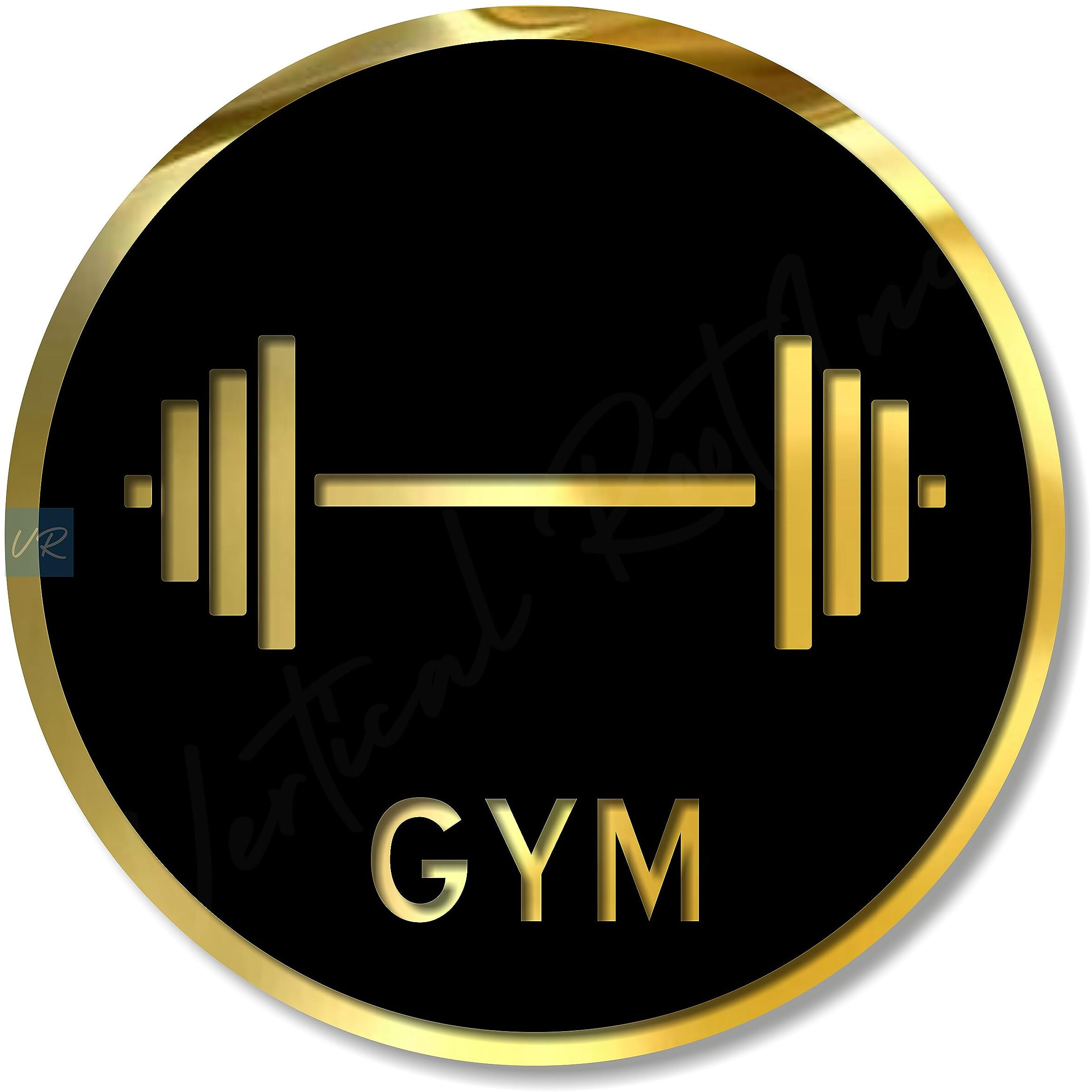 Vertical Root Inc Gym Room Sign 6 Inch * 6 Inch Self-Adhesive Sign For Business Office Corporate Hotel, Company, Factory, Club, Commercial, Malls.