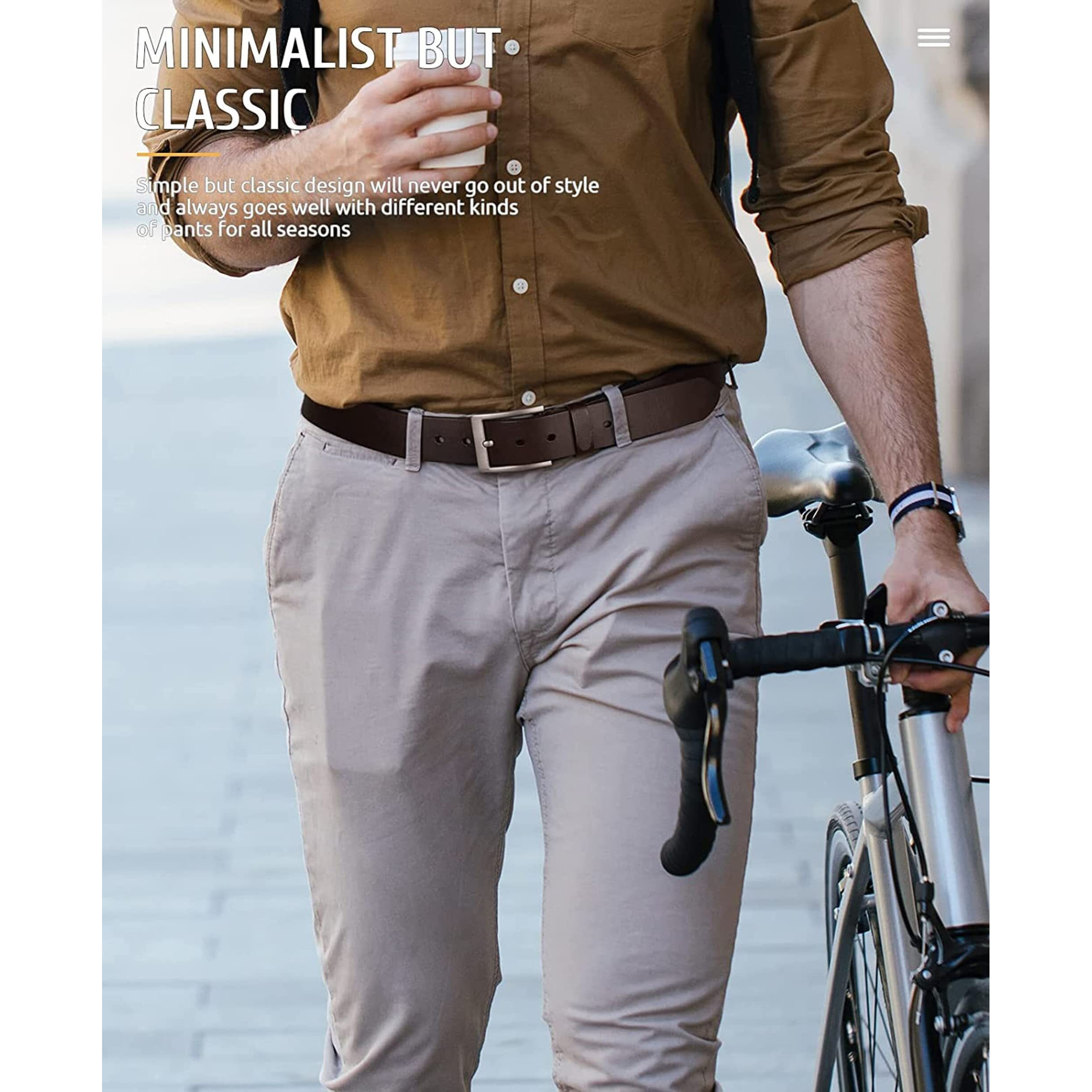 Urban Alfami Genuine Leather Belt For Men | Brown | Tmbr-19 | Size 36