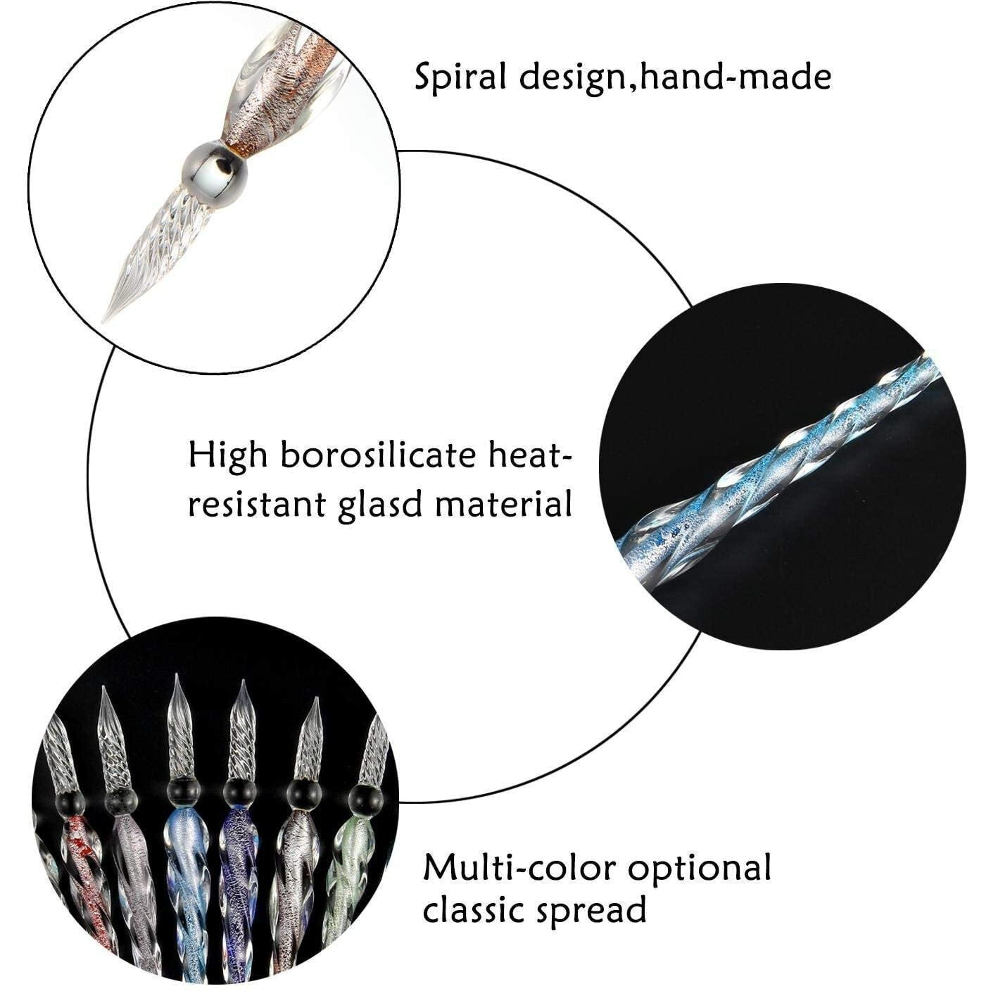 Amazon Brand - Umi Crystal Glass Dip Pen With 12 Colors