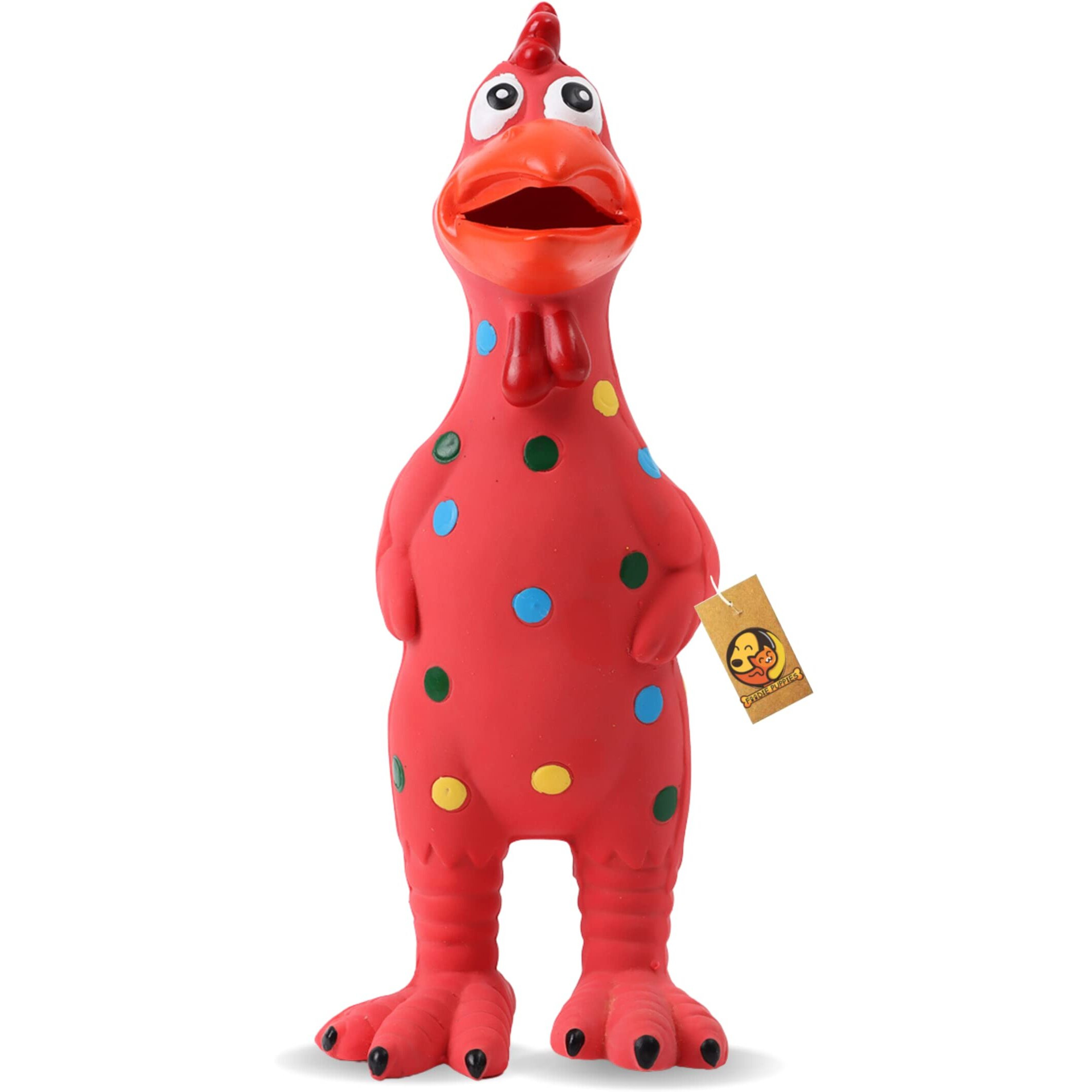 Foodie Puppies Natural Latex Rubber Squeaky (Pink Hen) Dog Toy | Small To Medium Dogs & Puppy | Durable, Animal Design, Fetch & Chew Safe Play Toy | Reduce Separation Anxiety