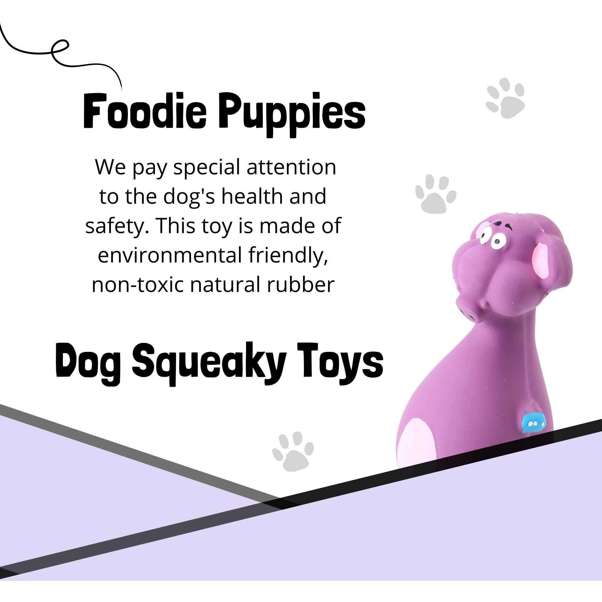 Foodie Puppies Natural Latex Rubber Squeaky Chew Toy - (Purple Elephant, 13Cm), Suitable For Puppy, X-Small To Small Dogs | Durable, Animal Design, Fetch & Chew Toy