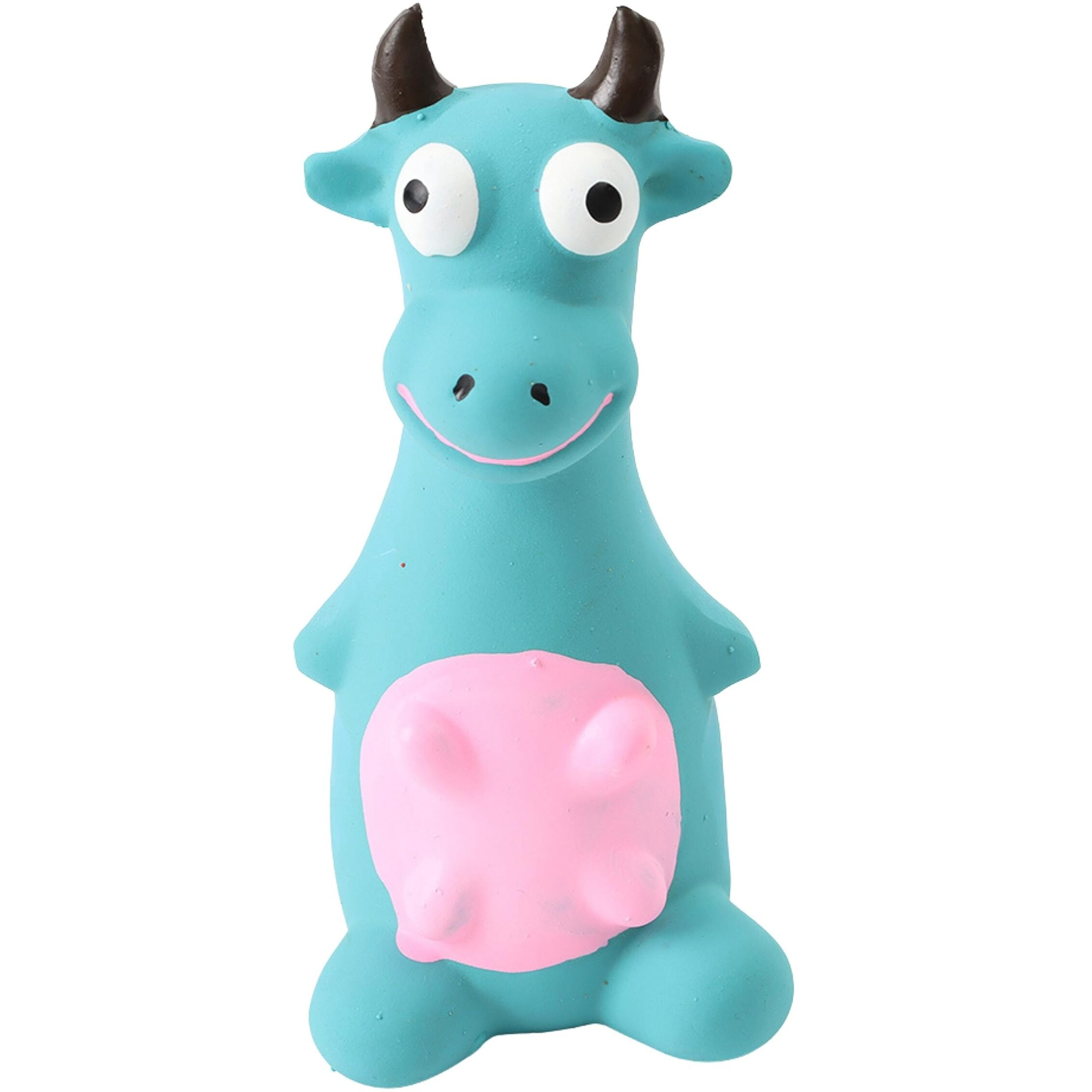 Foodie Puppies Natural Latex Rubber Squeaky (Blue Bull) Dog Toy | Small To Medium Dogs & Puppies | Durable, Animal Design, Fetch & Chew Safe Play Toy | Reduce Separation Anxiety