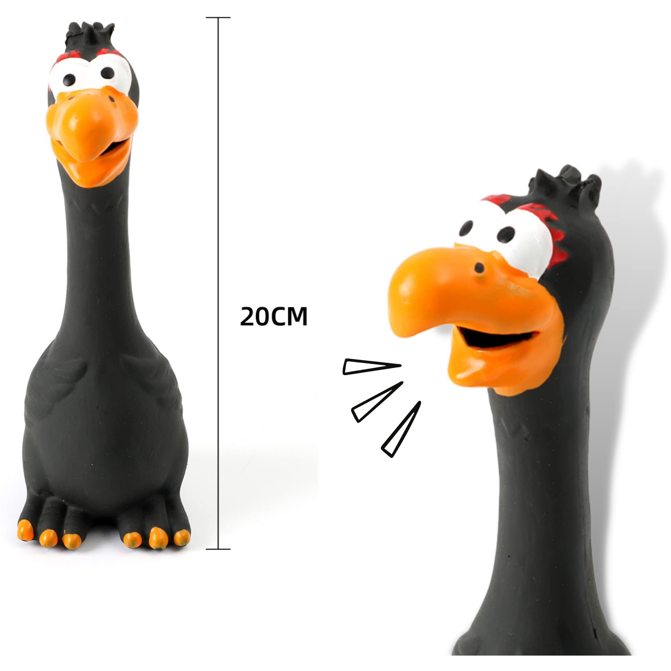 Foodie Puppies Natural Latex Rubber Squeaky (Black Eagle) Dog Toy | Small To Medium Dogs & Puppy | Durable, Fetch & Chew Safe Play Toy | Reduce Separation Anxiety