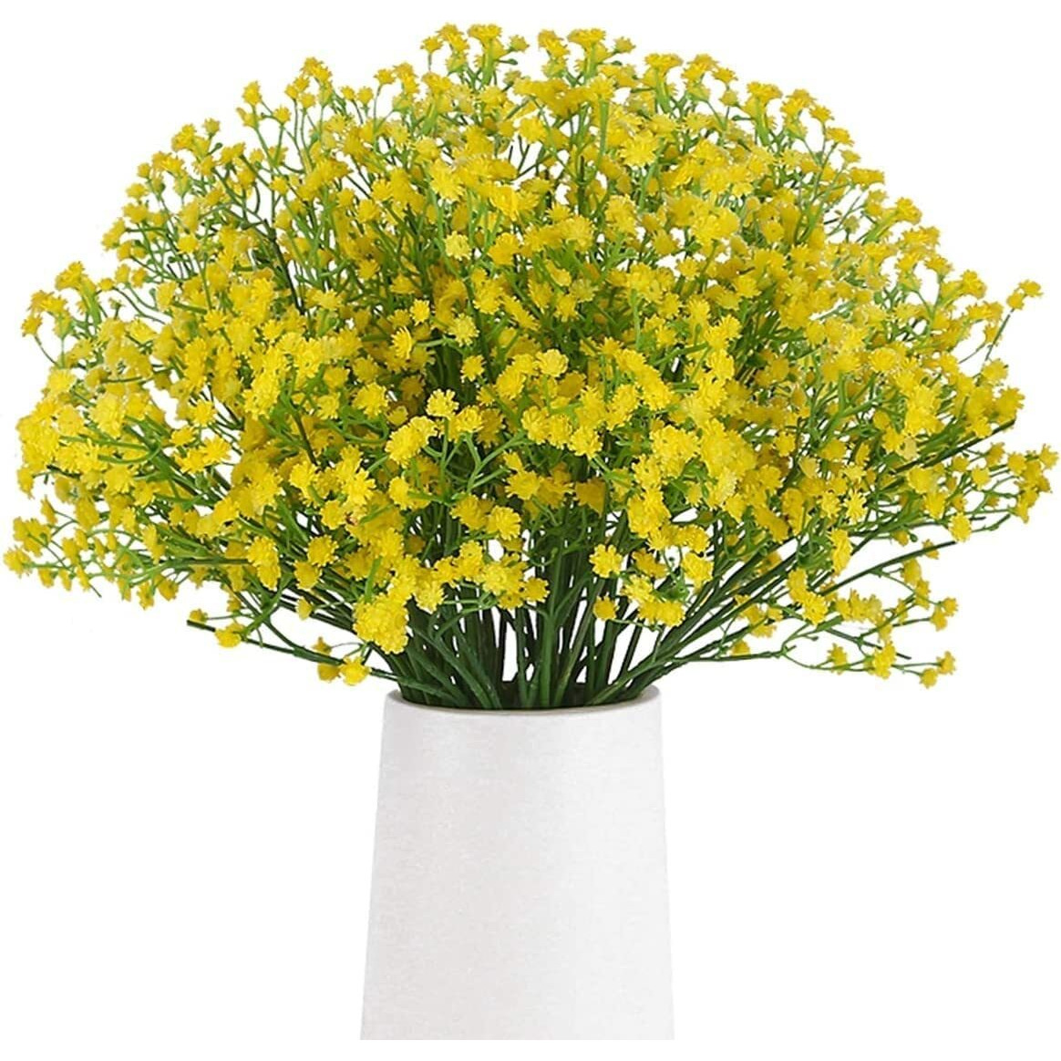 Satyam Kraft 3 Pcs Artificial Babys Breath Gypsophila Flower Bouquets For Home, Bedroom, Garden, Office, Balcony,Wedding Decoration, Tables, Living Room, Dining Room, Pooja, Crafts(Yellow)