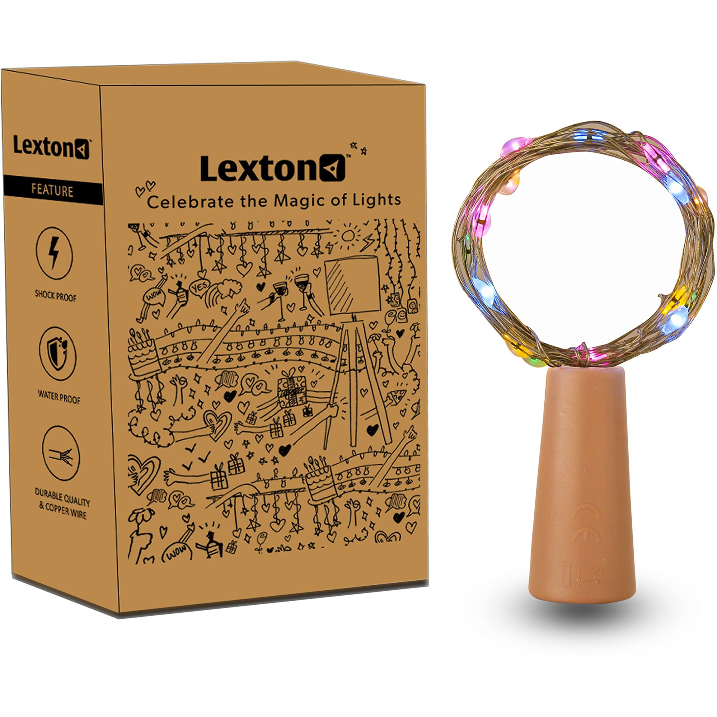 Lexton Multicolor Cork Light | 20 Led | Multicolor | Pack Of 1 | For Indoor & Outdoor Decorations