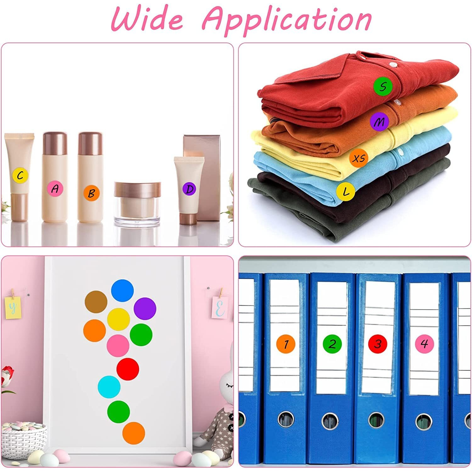 True-Ally 2400 Piece Mix Color 12Mm (0.5 Inch) Round Dot Sticker Self Adhesive Labels Writable Surface For Kids Activity, File Classification, Calendar Planner (Mix Color)