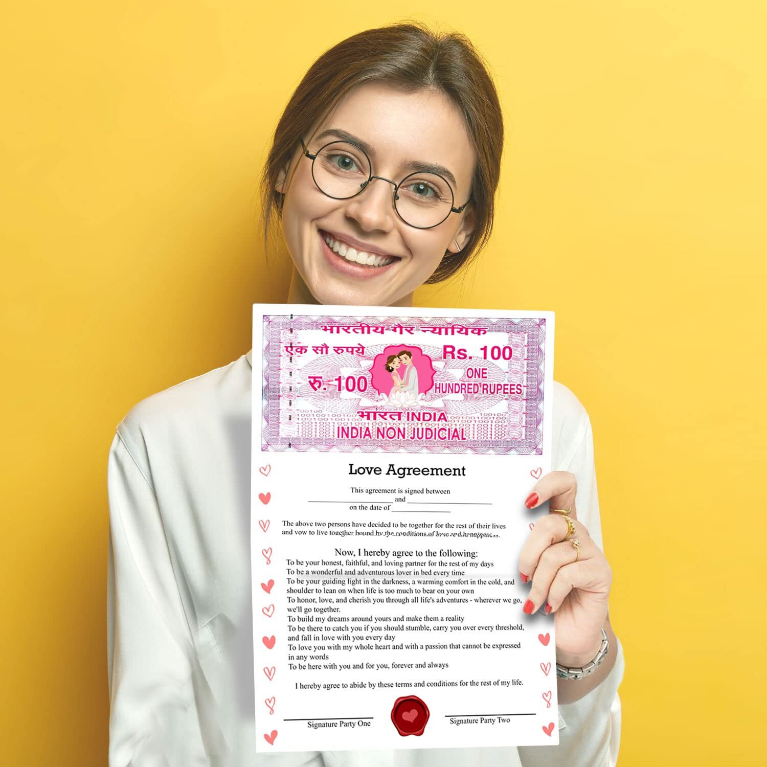 Exciting Lives Love Contract Agreement - Certificate Gift For Valentines Day, Anniversary, Wedding - For Husband, Wife, Boyfriend, Girlfriend - 8.3 X 11.7 Inches
