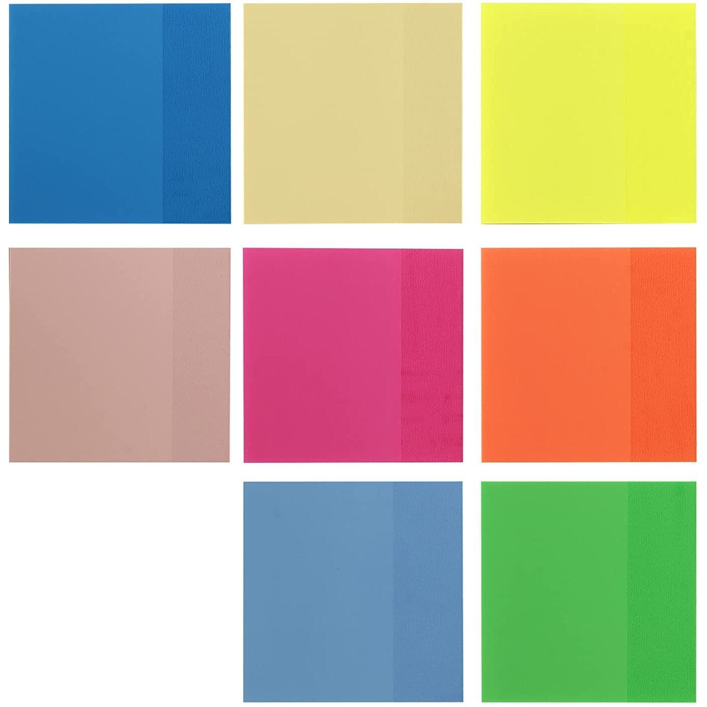 Aminit Transparent Sticky Notes Pastel Sticky Note Clear Self-Sticky Annotation, Waterproof Translucent Color Memo Pad For Office & School (Assorted, Pack Of 5 Random Colours)