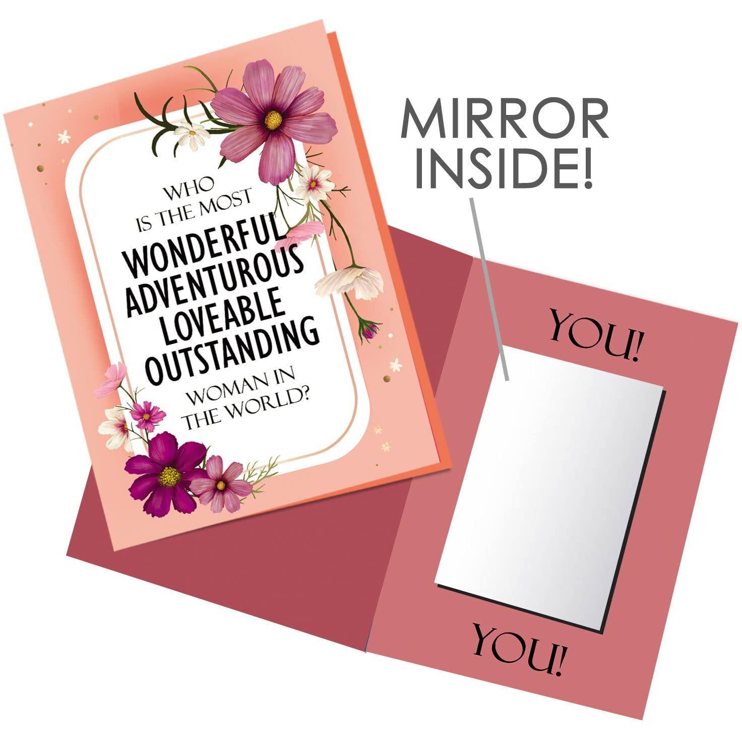 Exciting Lives-Wonderful Woman Mirror Card-Gift For Womens Day-For Mother,Sister,Daughter,Wife,Girlfriend,Friend,Anniversary,Pack Of 1