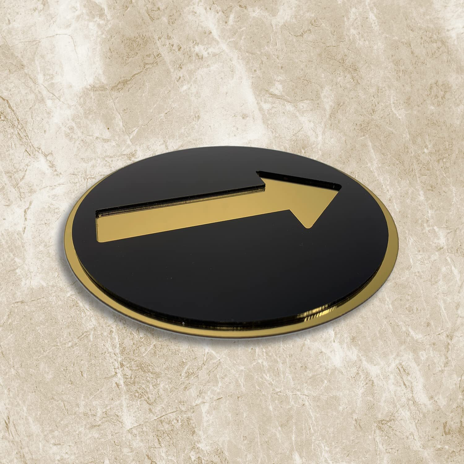 Vertical Root Inc Premium Black & Gold Finish Acrylic Direction Door Sign Easy To Mount Self-Adhesive 3M Tape, Signage For Office Hotel Society Resort Business Corporate Hospital