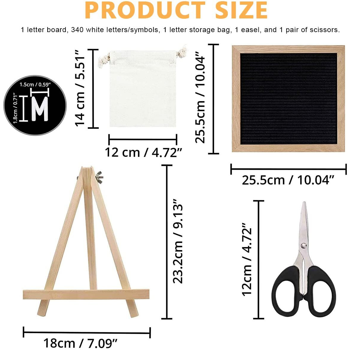 Climberty 10X10 Inches Felt Letter Board With Led Lights For Sign Message, Announcement, Wall Decor, Changeable Message Board With Stand, 340 White Letters & Symbols, Scissors And Drawstring Bag