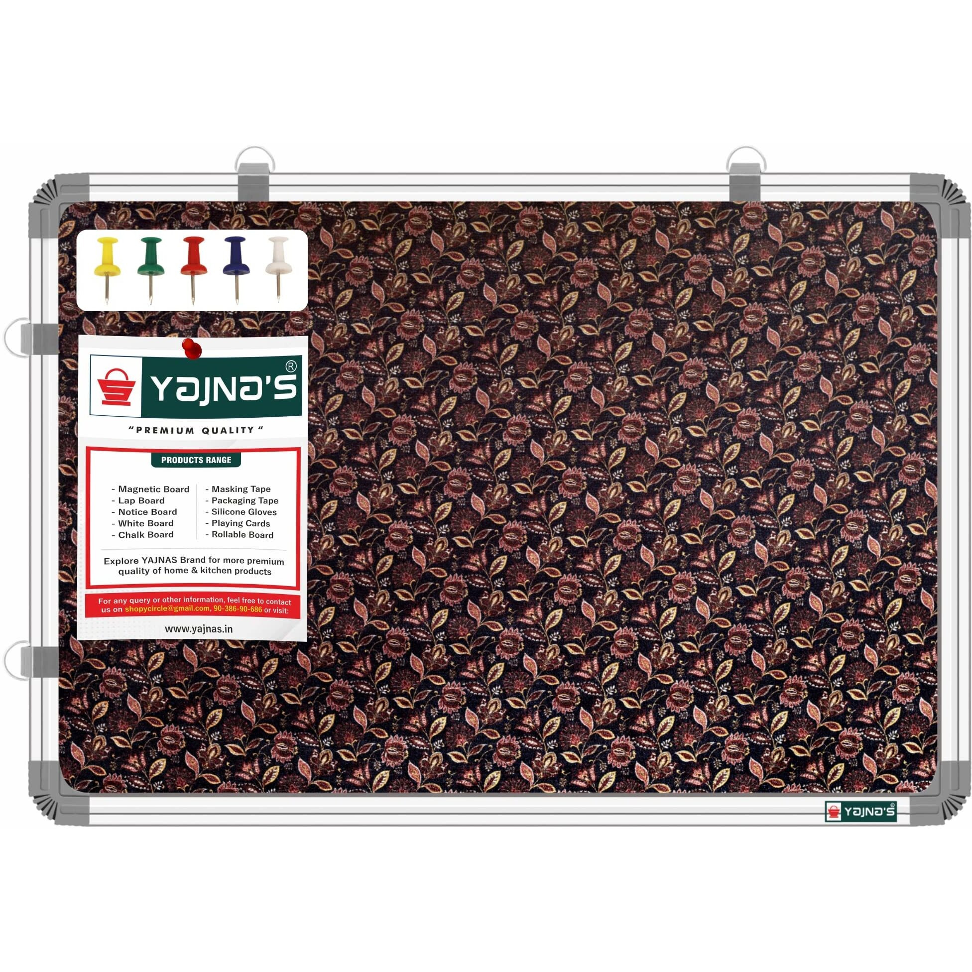 Yajnas 59X41 Cm Premium Material Lotus Leaf Designed Notice Board/Soft Board/Bulletin Board/Pin-Up Display Board With 50 Pins For Study Room, Office, School & Home Use