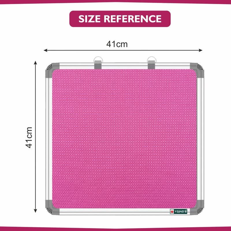 Yajnas 41X41 Cm Premium Material Pink Color Notice Board/Soft Board/Bulletin Board/Pin-Up Display Board With 50 Pins For Study Room, Office, School & Home Use