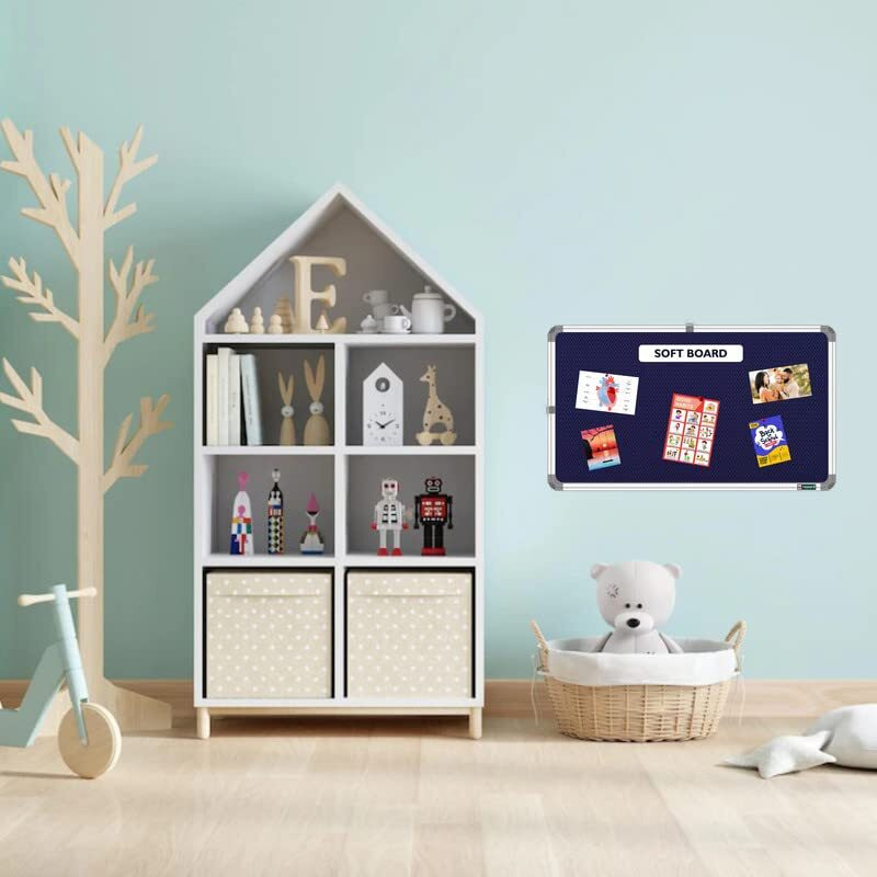 Yajnas 41X28 Cm Premium Material Blue Color Notice Board/Soft Board/Bulletin Board/Pin-Up Display Board With 50 Pins For Study Room, Office, School & Home Use