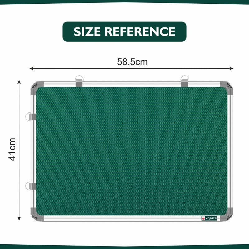 Yajnas 59X41 Cm Premium Material Green Color Notice Board/Soft Board/Bulletin Board/Pin-Up Display Board With 50 Pins For Study Room, Office, School & Home Use