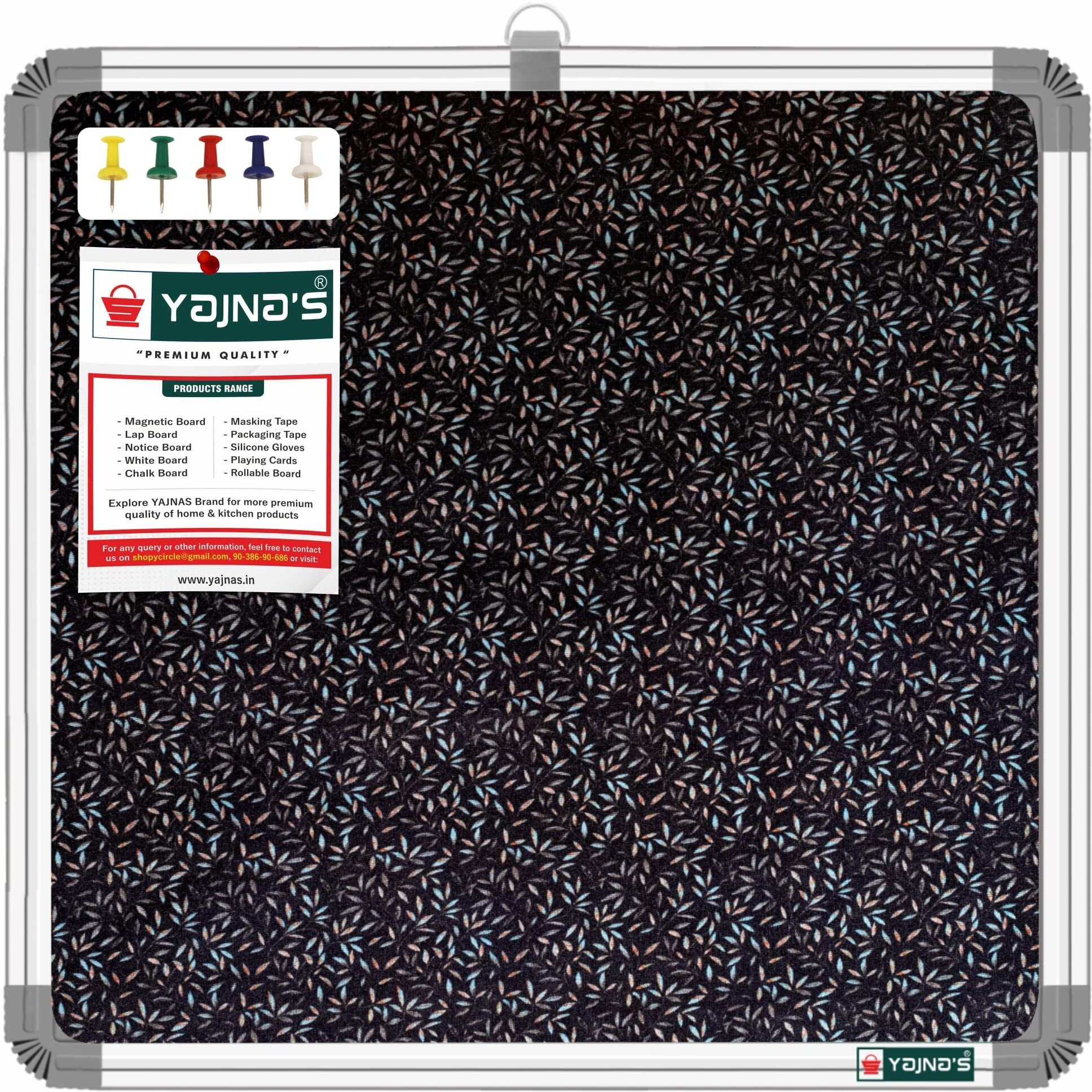 Yajnas 28X28 Cm Premium Material Blue Blush Designed Notice Board/Soft Board/Bulletin Board/Pin-Up Display Board With 50 Pins For Study Room, Office, School & Home Use