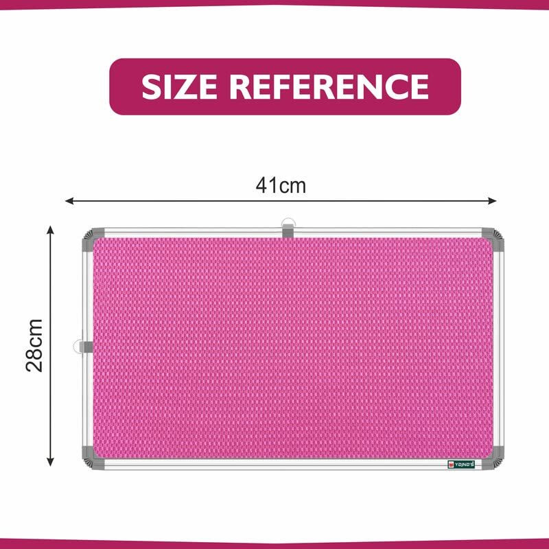 Yajnas 41X28 Cm Premium Material Pink Color Notice Board/Soft Board/Bulletin Board/Pin-Up Display Board With 50 Pins For Study Room, Office, School & Home Use