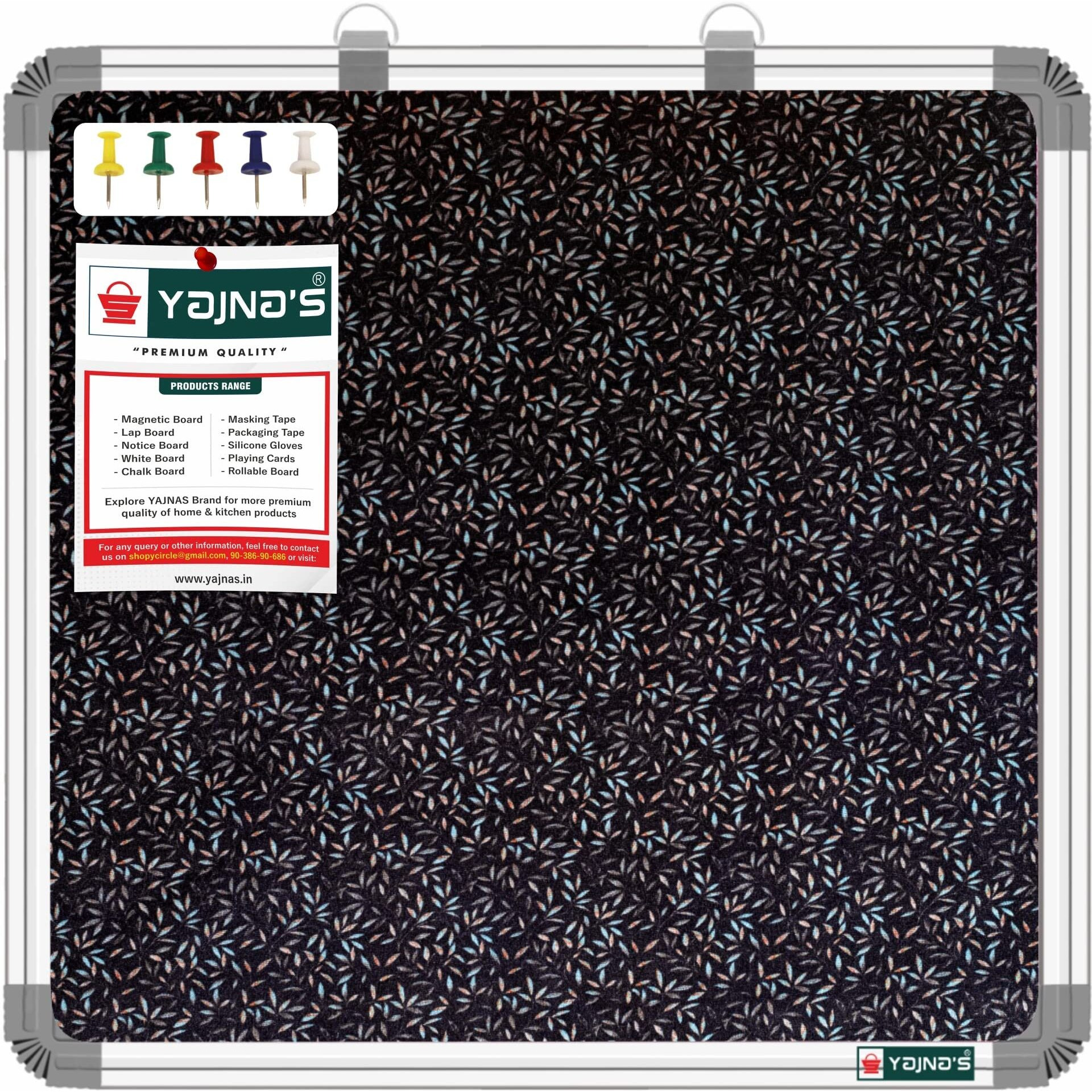 Yajnas 59X59 Cm Premium Material Blue Blush Designed Notice Board/Soft Board/Bulletin Board/Pin-Up Display Board With 50 Pins For Study Room, Office, School & Home Use