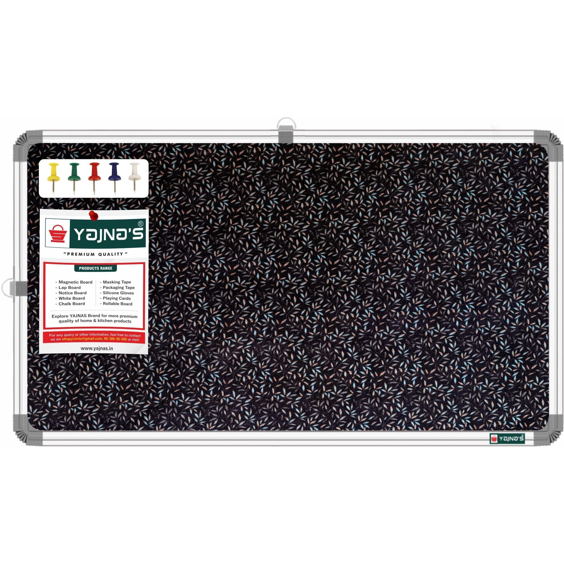 Yajnas 41X28 Cm Premium Material Blue Blush Designed Notice Board/Soft Board/Bulletin Board/Pin-Up Display Board With 50 Pins For Study Room, Office, School & Home Use