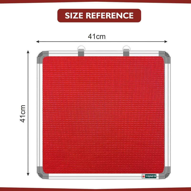 Yajnas 41X41 Cm Premium Material Red Color Notice Board/Soft Board/Bulletin Board/Pin-Up Display Board With 50 Pins For Study Room, Office, School & Home Use