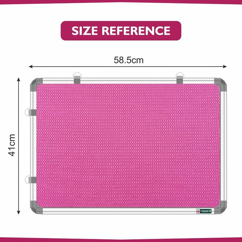 Yajnas 59X41 Cm Premium Material Pink Color Notice Board/Soft Board/Bulletin Board/Pin-Up Display Board With 50 Pins For Study Room, Office, School & Home Use