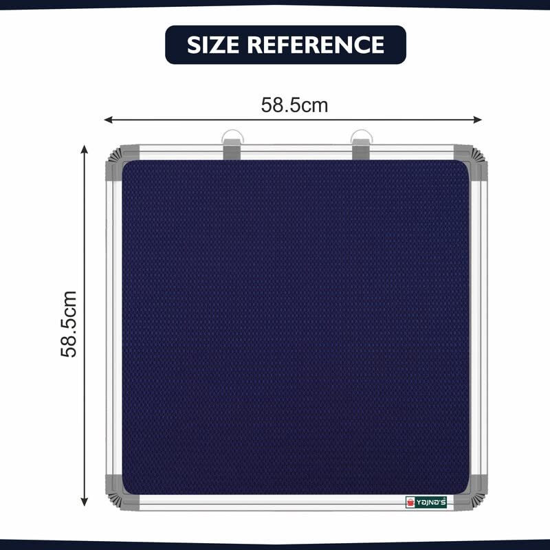 Yajnas 59X59 Cm Premium Material Blue Color Notice Board/Soft Board/Bulletin Board/Pin-Up Display Board With 50 Pins For Study Room, Office, School & Home Use
