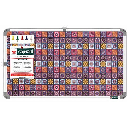Yajnas 41X28 Cm Premium Material Rainbow Designed Notice Board/Soft Board/Bulletin Board/Pin-Up Display Board With 50 Pins For Study Room, Office, School & Home Use