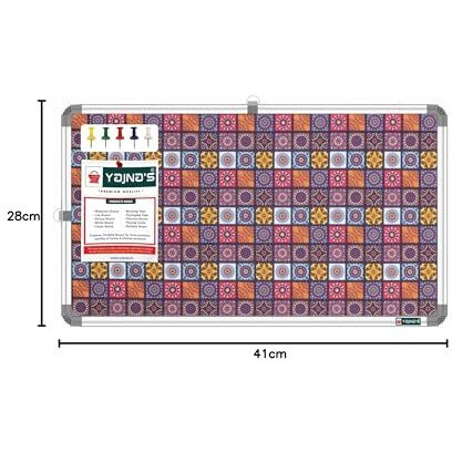 Yajnas 41X28 Cm Premium Material Rainbow Designed Notice Board/Soft Board/Bulletin Board/Pin-Up Display Board With 50 Pins For Study Room, Office, School & Home Use