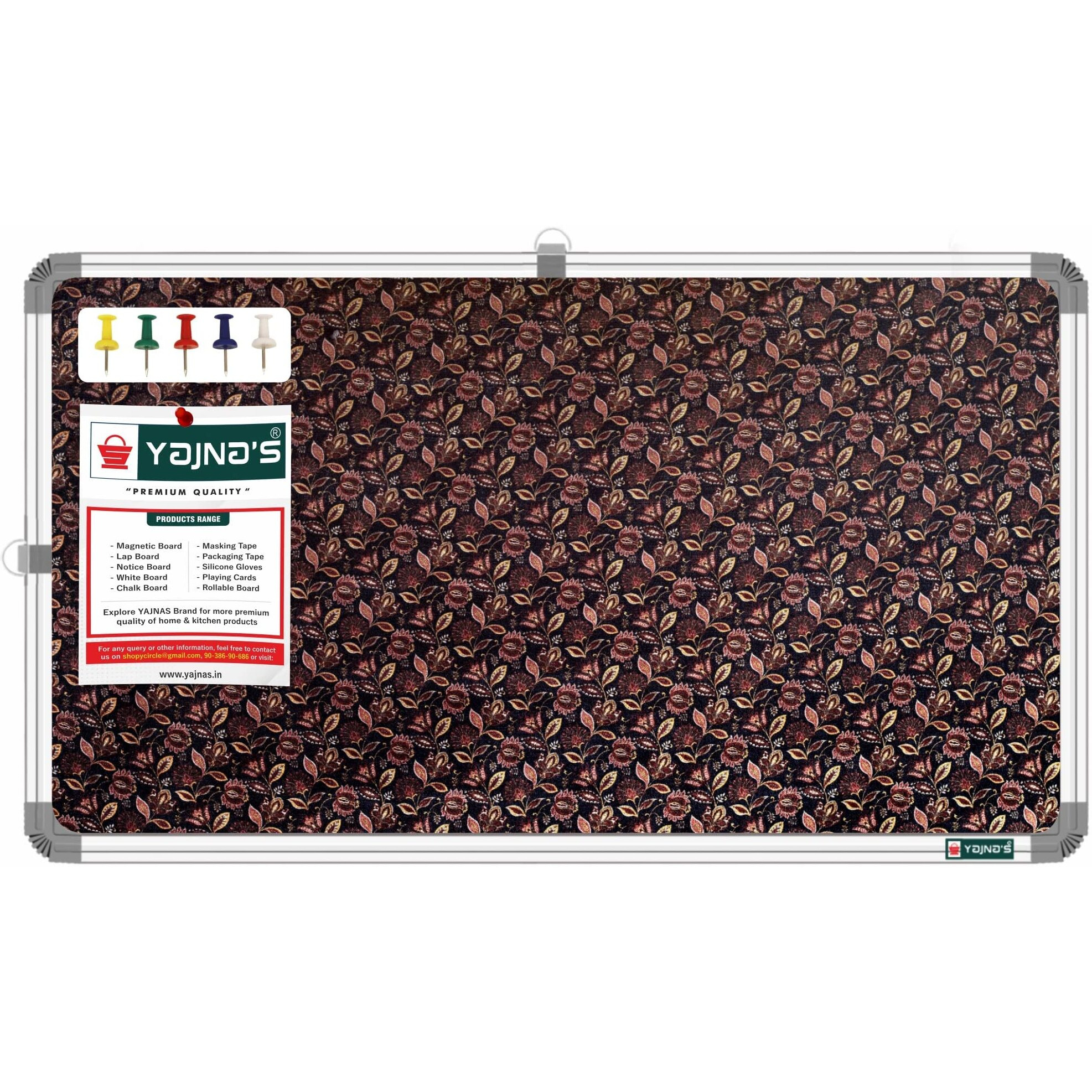 Yajnas 41X28 Cm Premium Material Lotus Leaf Designed Notice Board/Soft Board/Bulletin Board/Pin-Up Display Board With 50 Pins For Study Room, Office, School & Home Use