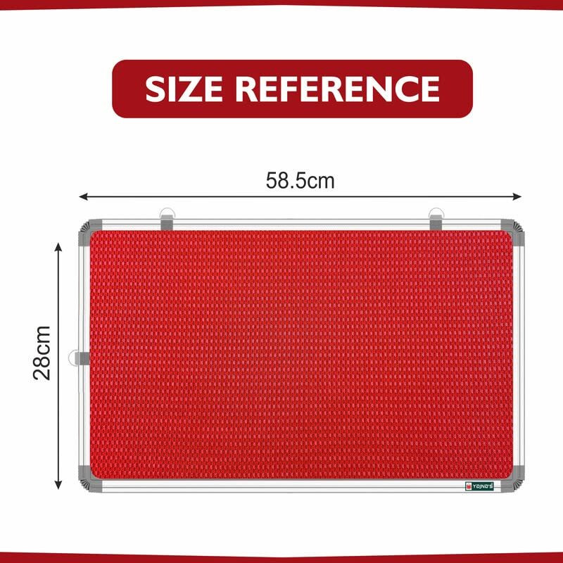 Yajnas 58.5X28 Cm Premium Material Red Color Notice Board/Soft Board/Bulletin Board/Pin-Up Display Board With 50 Pins For Study Room, Office, School & Home Use