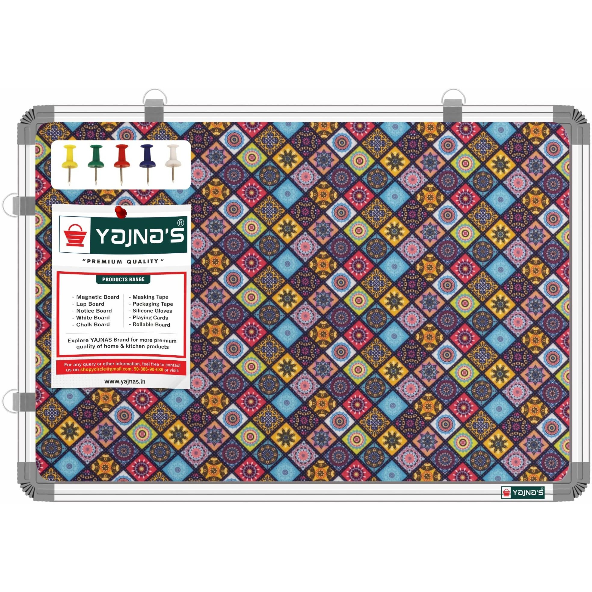 Yajnas 59X41 Cm Premium Material Golden Galaxy Designed Notice Board/Soft Board/Bulletin Board/Pin-Up Display Board With 50 Pins For Study Room, Office, School & Home Use