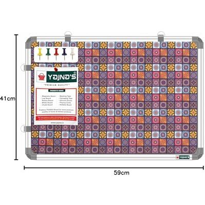 Yajnas 59X41 Cm Premium Material Rainbow Designed Notice Board/Soft Board/Bulletin Board/Pin-Up Display Board With 50 Pins For Study Room, Office, School & Home Use