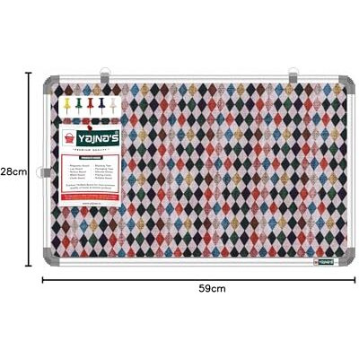 Yajnas 58.5X28 Cm Premium Material Diamond Dews Designed Notice Board/Soft Board/Bulletin Board/Pin-Up Display Board With 50 Pins For Study Room, Office, School & Home Use