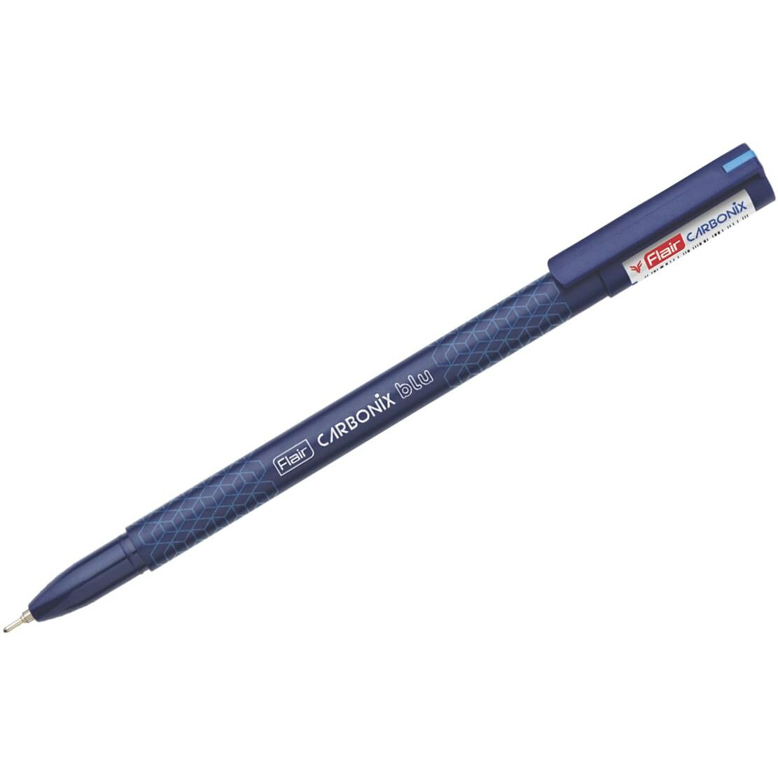 Flair Carbonix Blu Ball Pen Wallet Pack | 0.7 Mm Tip Size | Low-Viscosity Ink With Double Writing Length | Smudge Free Writing, Attractive Body Graphics | Blue Ink, Pack Of 10 Pens