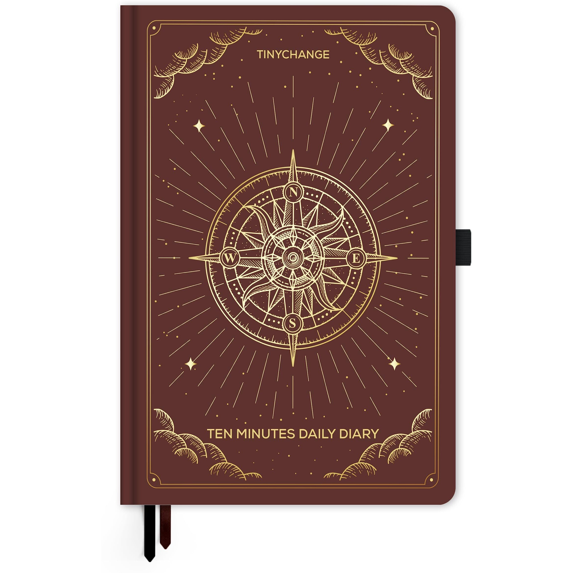 Tinychange 10-Min Daily Diary | 2 Pages-A-Day For 3 Months | Plan 5Mins In Morning + Journal 5Mins In The Night | Productivity Planner & Mindfulness Organizer | Free 400 Stickers