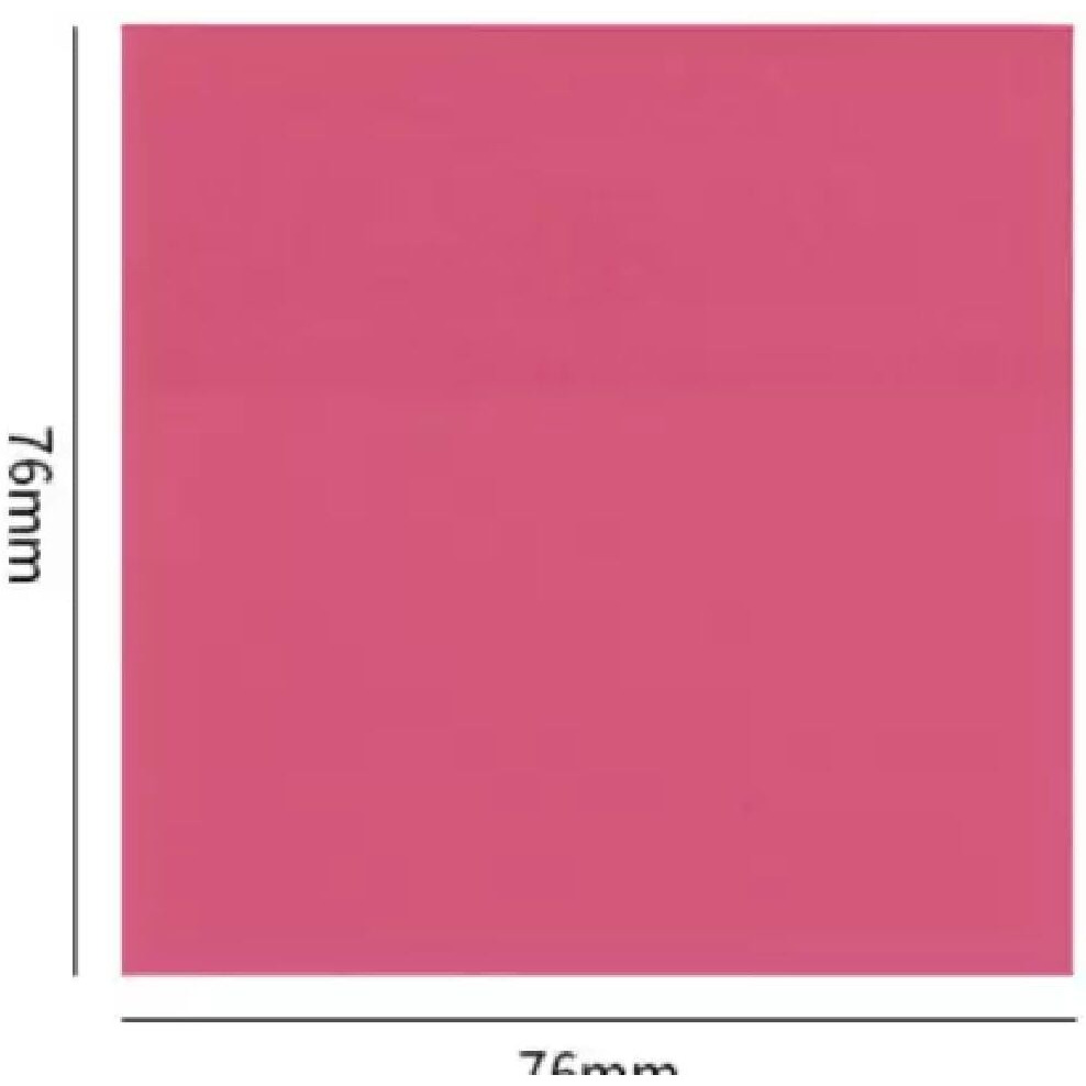 Aminit Sticky Notes Pastel Sticky Note Clear Self-Sticky Annotation, Waterproof Translucent Color Memo Pad For Office & School (Pink,Pack 3)
