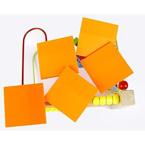 Aminit Sticky Notes Pastel Sticky Note Clear Self-Sticky Annotation, Waterproof Translucent Color Memo Pad For Office & School (Orange,Pack 3)
