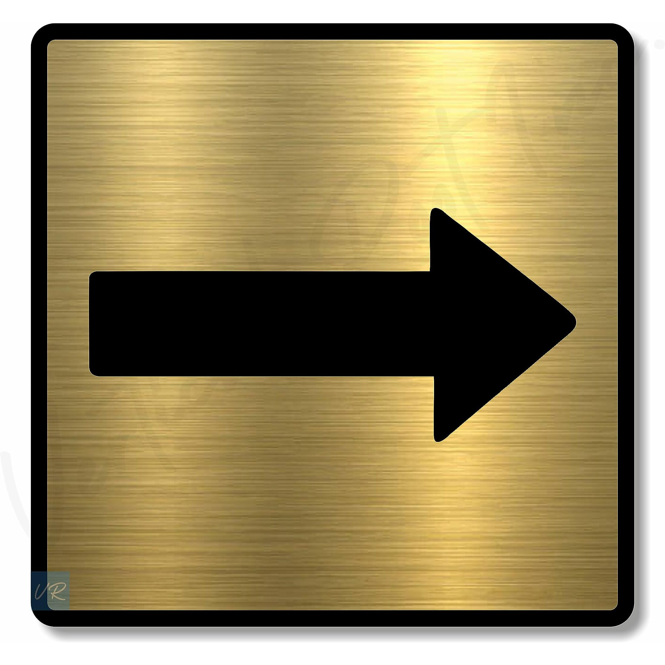 Vertical Root Inc Premium Brush Gold Finish Acrylic Direction Door Sign Easy To Mount Self-Adhesive 3M Tape, Signage For Office Hotel Society Resort Business Corporate.