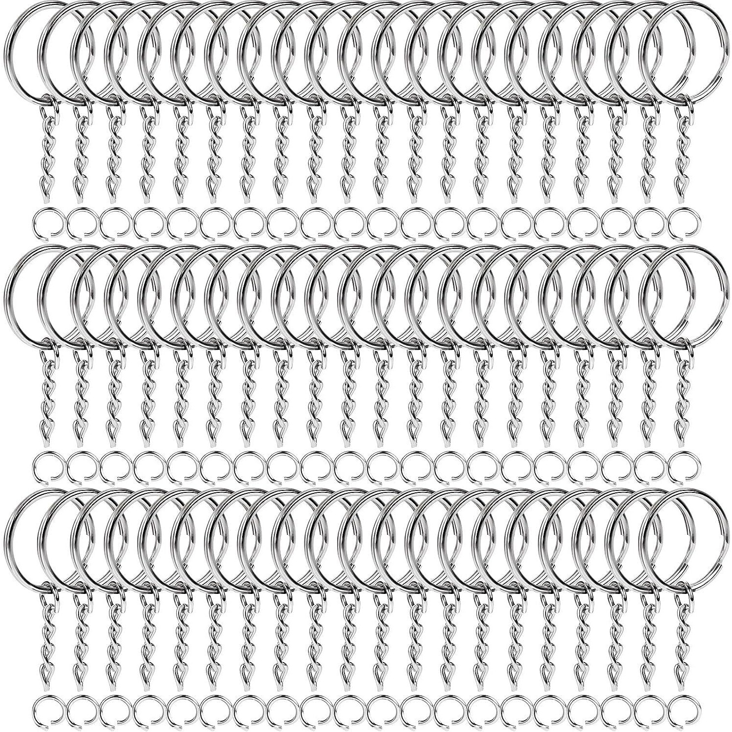 More Buy 100 Pack Key Ring With Chain And Open Jump,1 Inch Split Round Keychain Rings Bulk For Craft Making Jewelry Ring 1 Inch 25Mm (Pack Of 100)