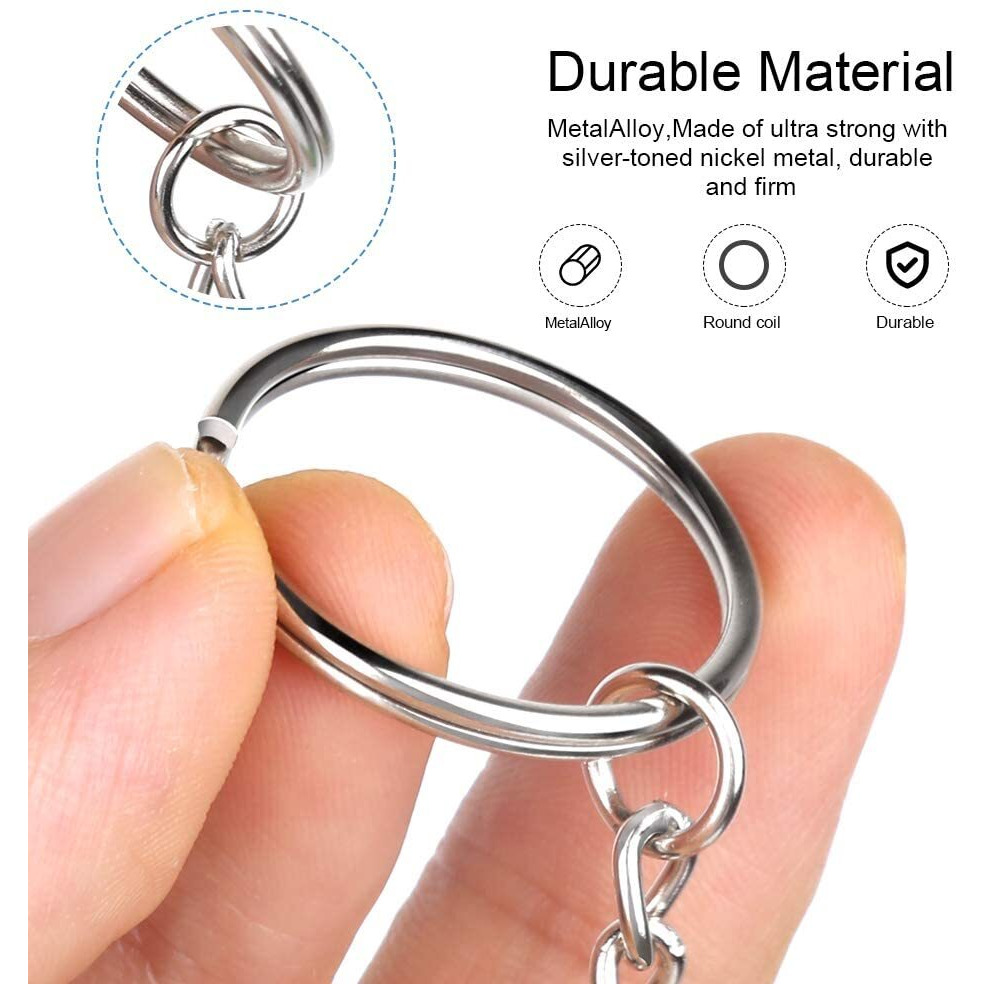More Buy 100 Pack Key Ring With Chain And Open Jump,1 Inch Split Round Keychain Rings Bulk For Craft Making Jewelry Ring 1 Inch 25Mm (Pack Of 100)