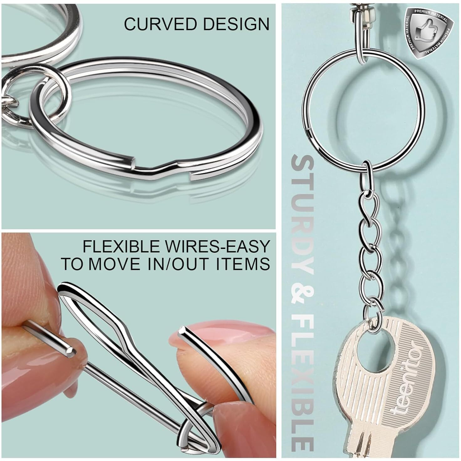 More Buy Metal Split Keychain Ring Parts - 60 Key Chains 25Mm With 26Mm Chains And 60Pcs Open Jump Ring For Craft Key Ring Pack Of 60