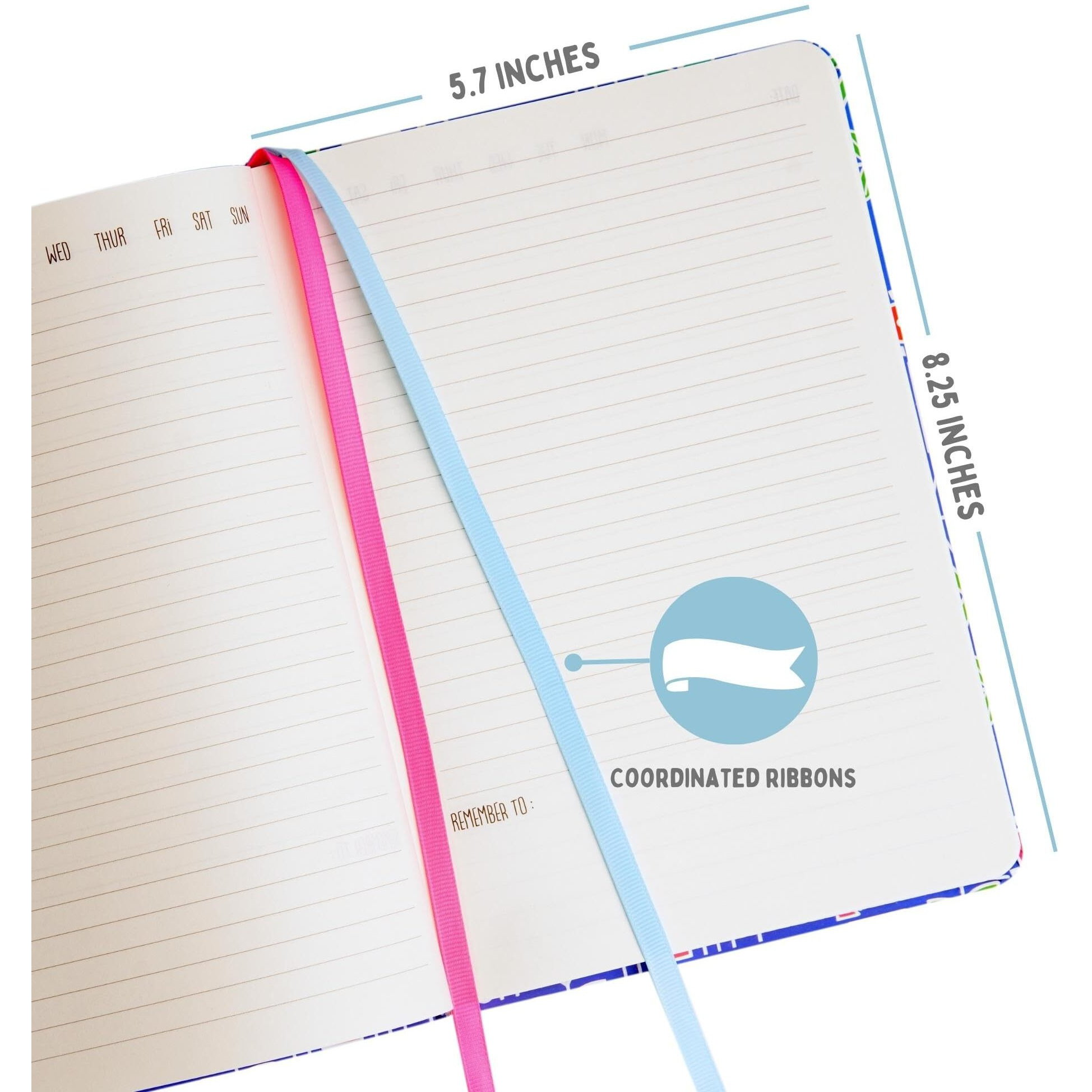 Doodle Hard Bound Soft Foam Padded Paper Notebook|Compact Size A5 (8.25 X 5.7)|160 Pages, 80 Gsm|Flat Opening|Soft Foam Padding|Two Bookmark Ribbons - Wishing Wave