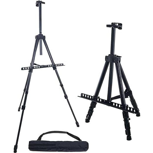 Grandink 6Ft Portable Tripod Metal Easel For Professional Artists With Adjustable Height For Painting, Display, Signage And Advertisement- 6Ft(Holds Canvas Up To 3 Kg)