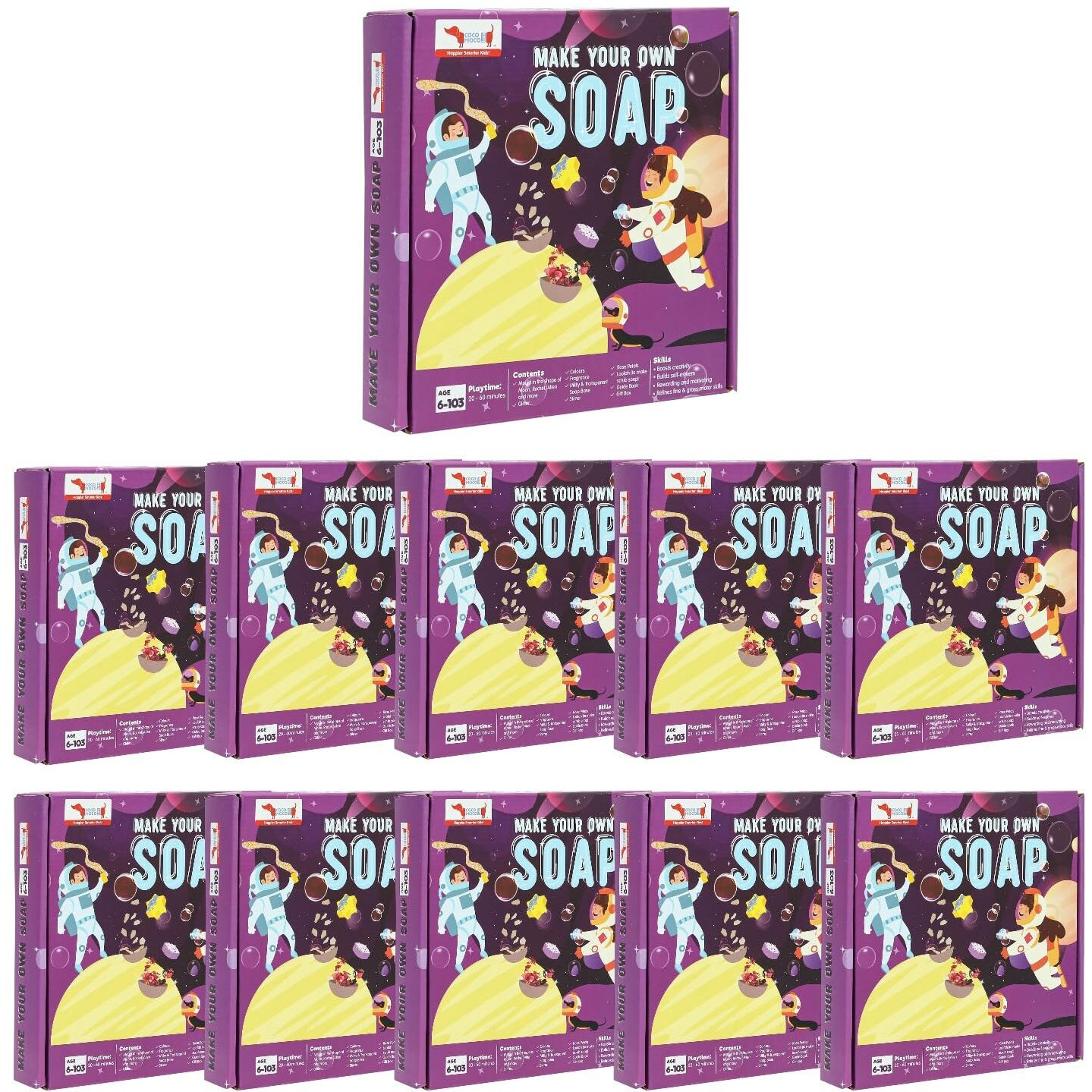 Cocomoco Kids Return Gifts Birthday Party For Kids - Set Of 10 Pcs Of Solar System Space Theme Soap Making Diy Activity Kit, Make Your Own Soap Kits For 6-14 Years Boys & Girls, Crafts Science Toy