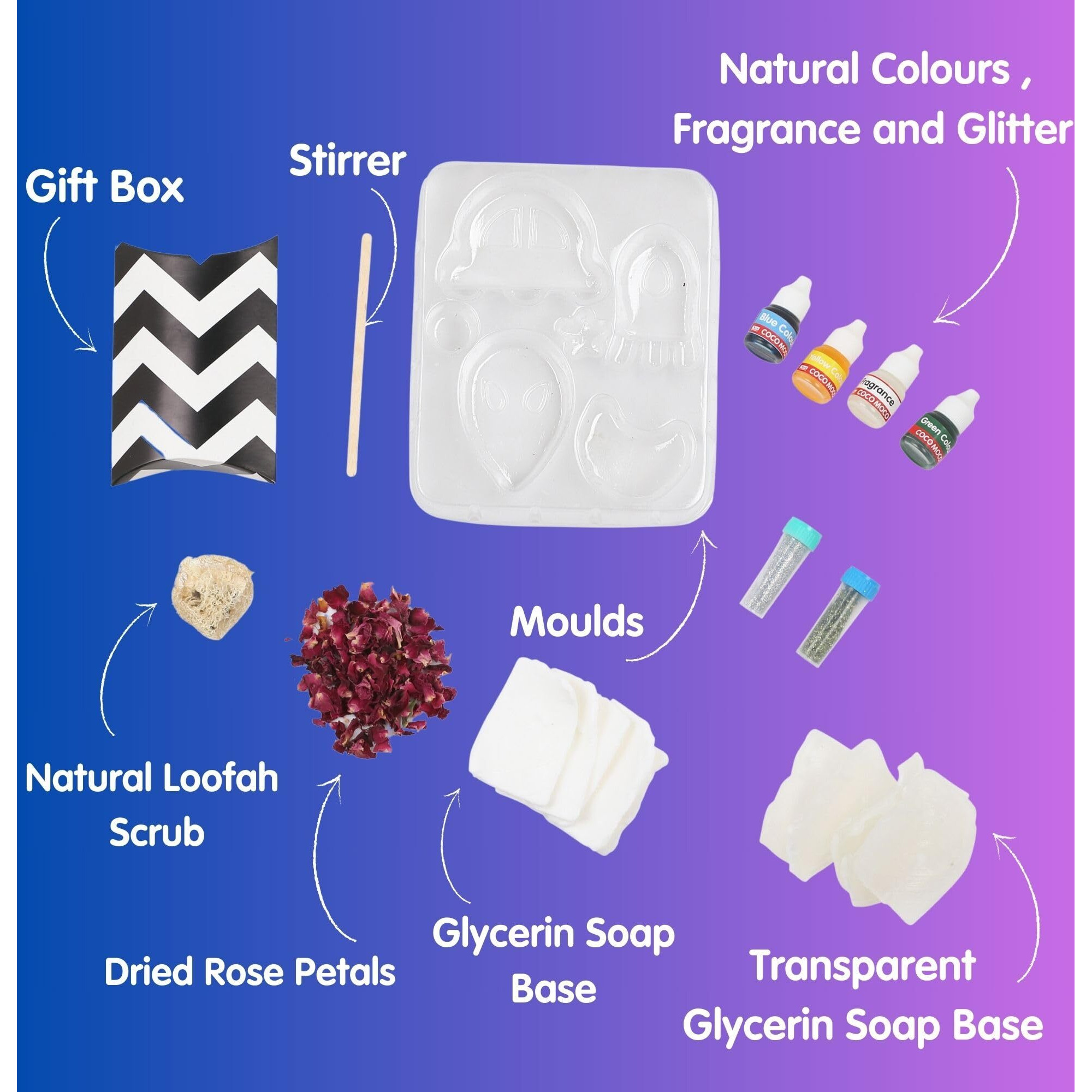 Cocomoco Kids Return Gifts Birthday Party For Kids - Set Of 10 Pcs Of Solar System Space Theme Soap Making Diy Activity Kit, Make Your Own Soap Kits For 6-14 Years Boys & Girls, Crafts Science Toy