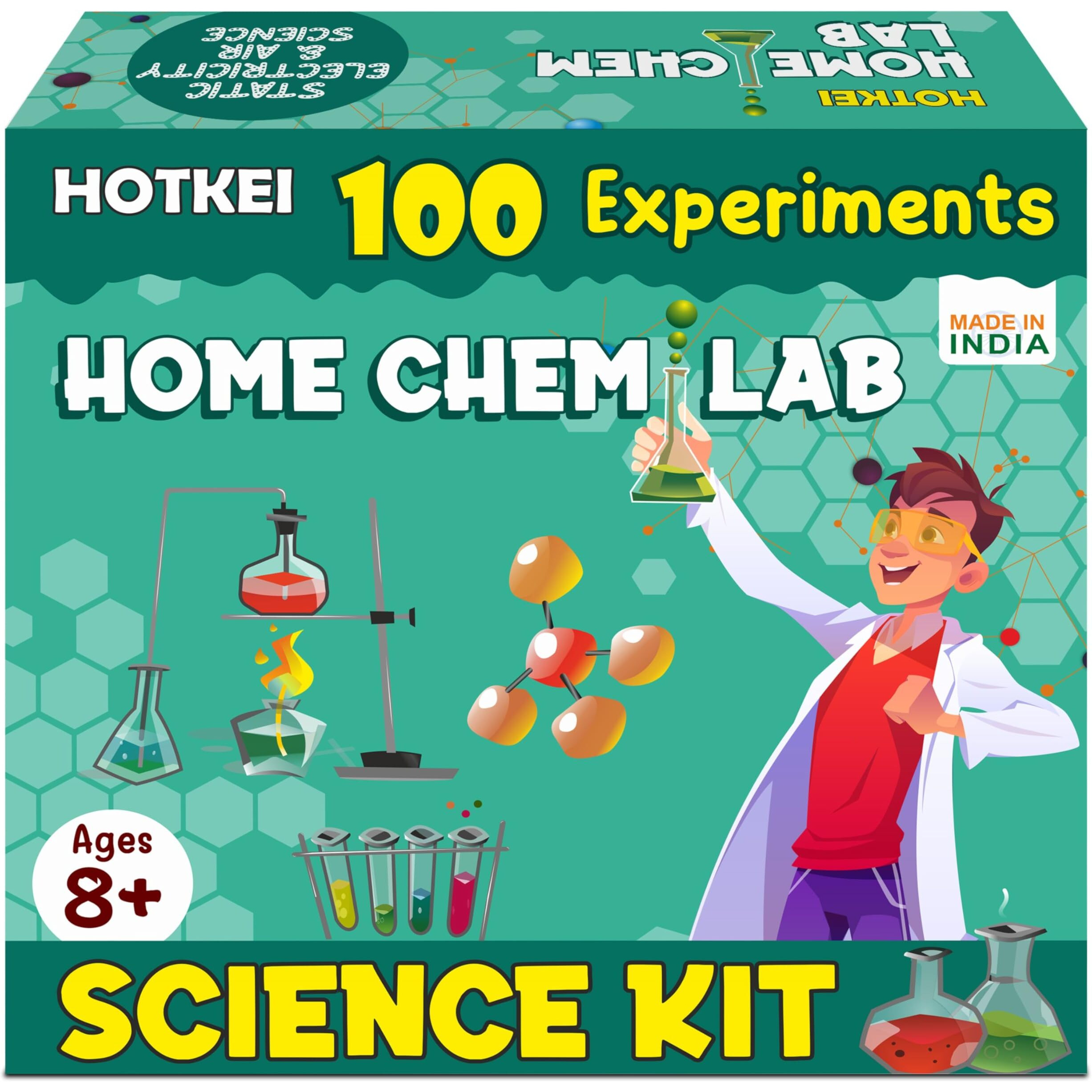 Hotkei Educational 100 Science Experiment Kit Games Gift Toys For Kids Boy Girl Ages 8 10 12 15 Year Stem Scientific Lab Kit Project Toy Birthday Gifts For Boys Girls Home Chem Lab Toy Science Kit