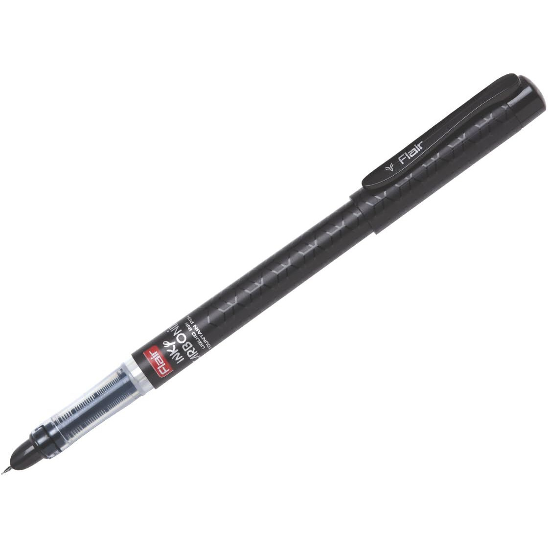 Flair Inky Series Carbonix Liquid Ink Fountain Pen Blister Pack | Round, Iridium Tip | Attractive Design | Free 2 Pieces X-Large Jumbo Cartridges With Each Pack | Blue Ink, Pack Of 2