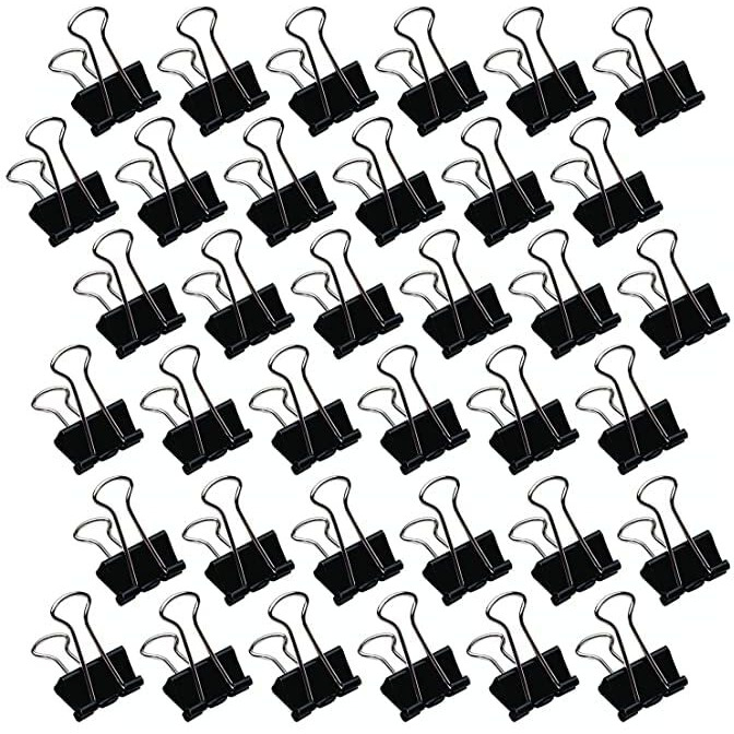 Bambalio Binder Clips 15Mm Black Set Of 36 Pieces