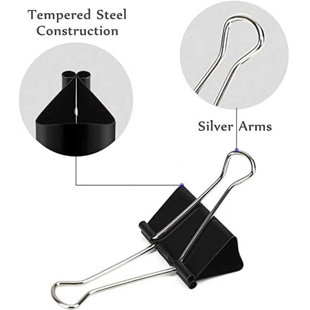 Bambalio Binder Clips 15Mm Black Set Of 36 Pieces