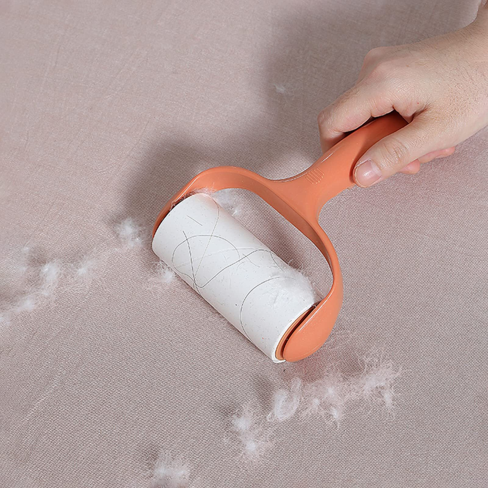 Wolpin 1 Lint Roller With 60 Sheets Remove Clothes Lint Dog Hair Dust (19 X 13 Cm) Orange, Plastic